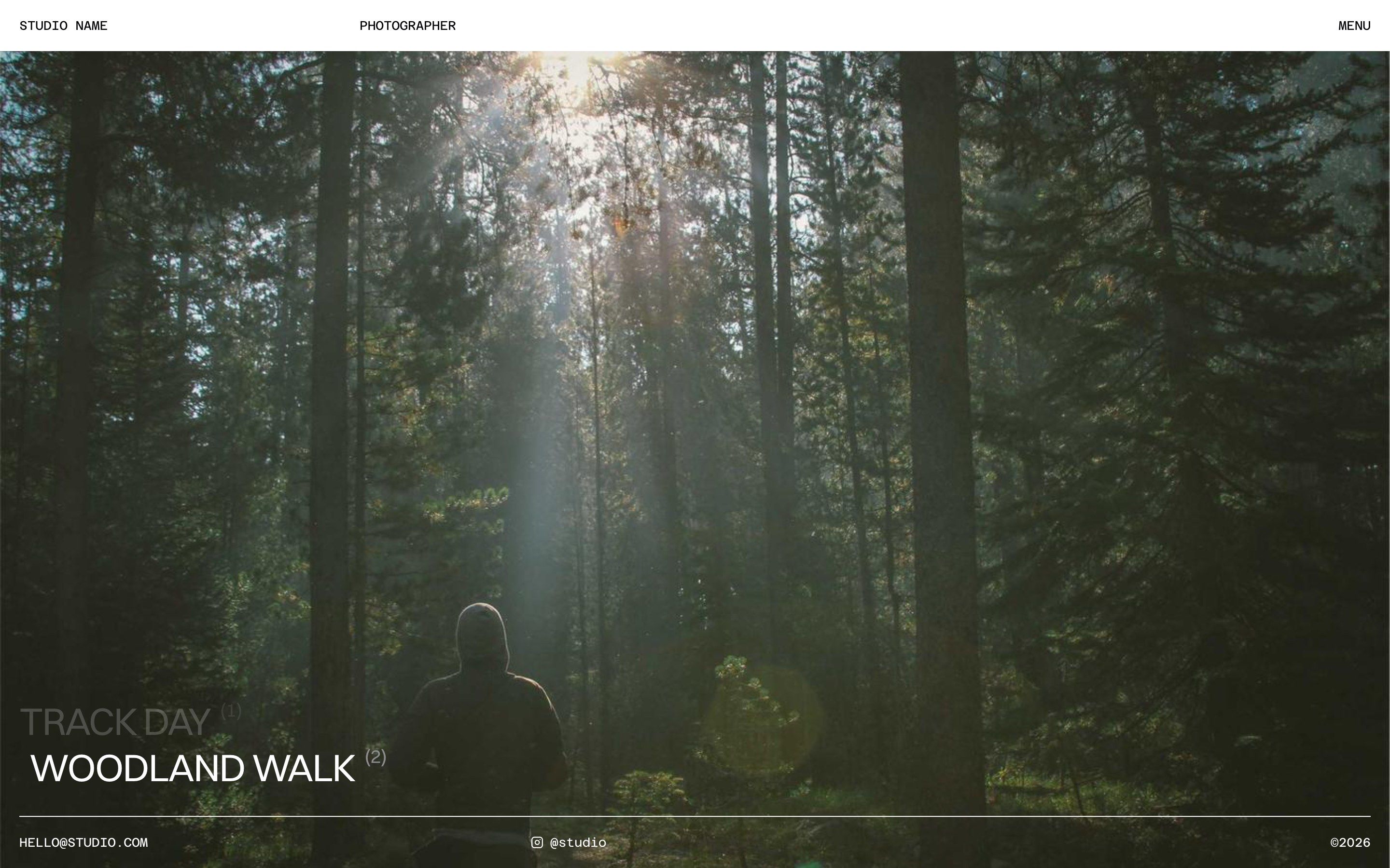 Hovering a shoot on the home page fills the screen with its cover photo